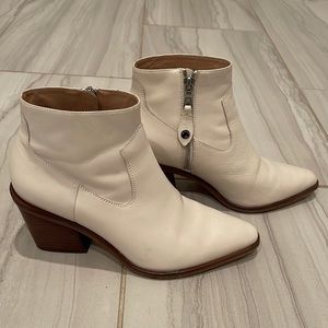 Rag & Bone white leather booties